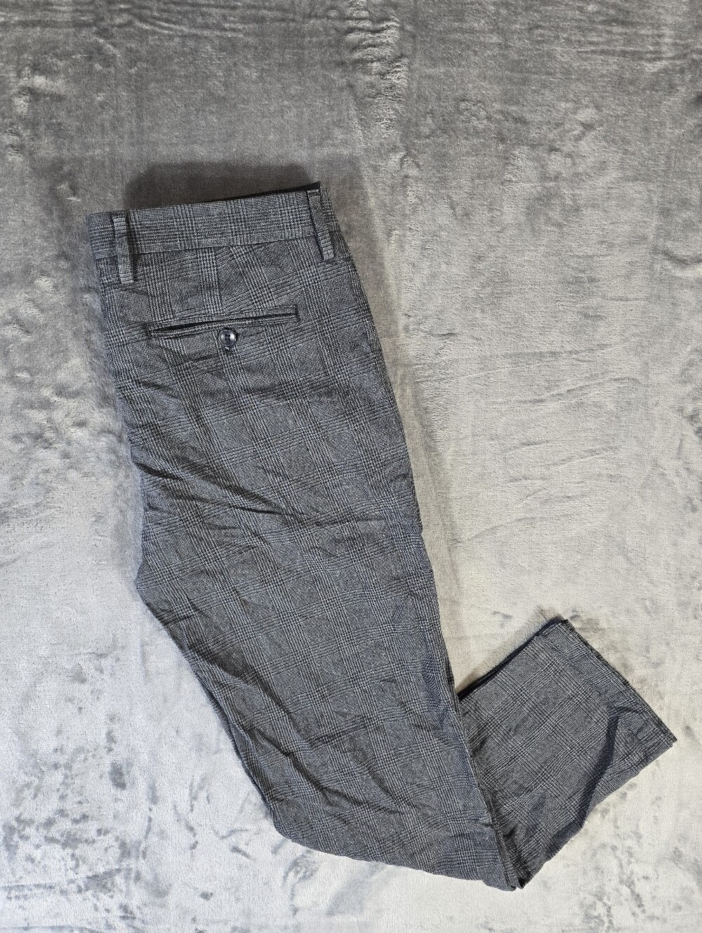 Banana Republic Kentfield Plaid Checkered Panta Trousers Size 32x30 Gray